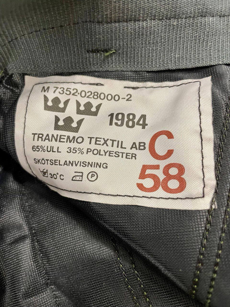 Ruotsin armeijan M60 suorat housut, vihreät, ylijäämä