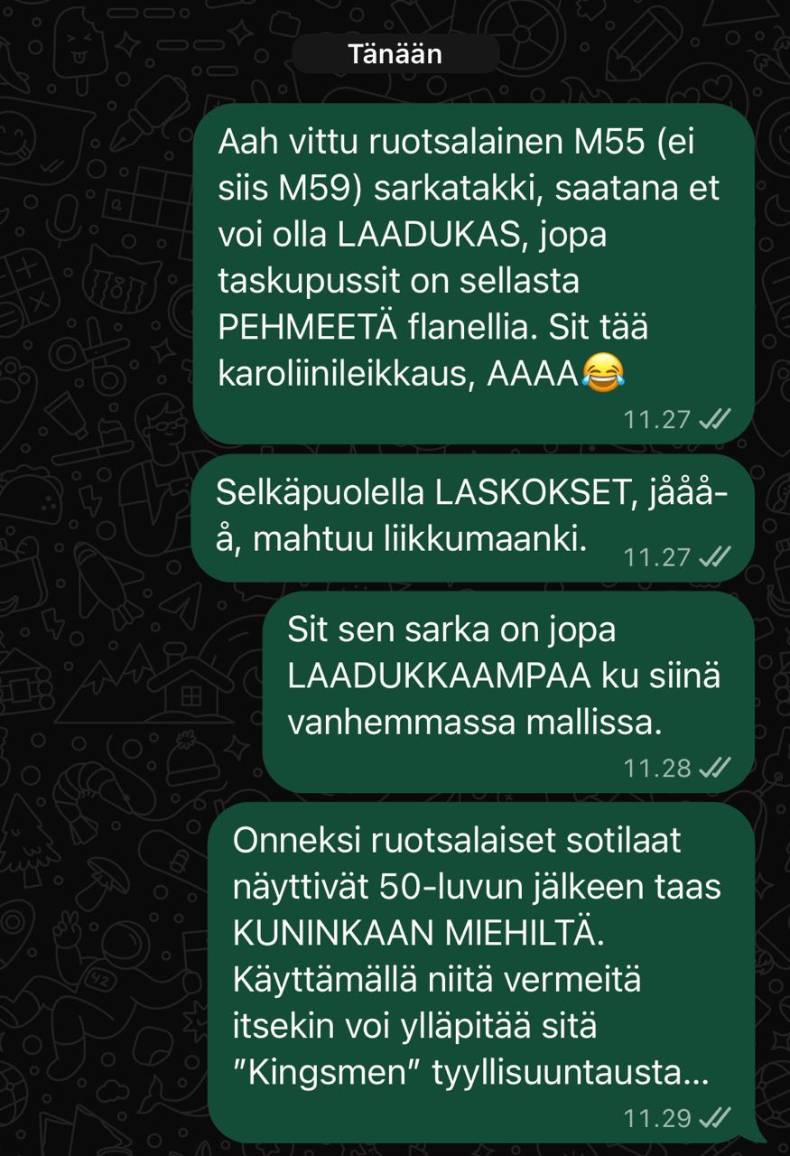 Ruotsin armeijan M55/M58 sarkatakki, ylijäämä