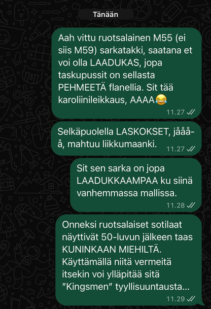 Ruotsin armeijan M55/M58 sarkatakki, ylijäämä